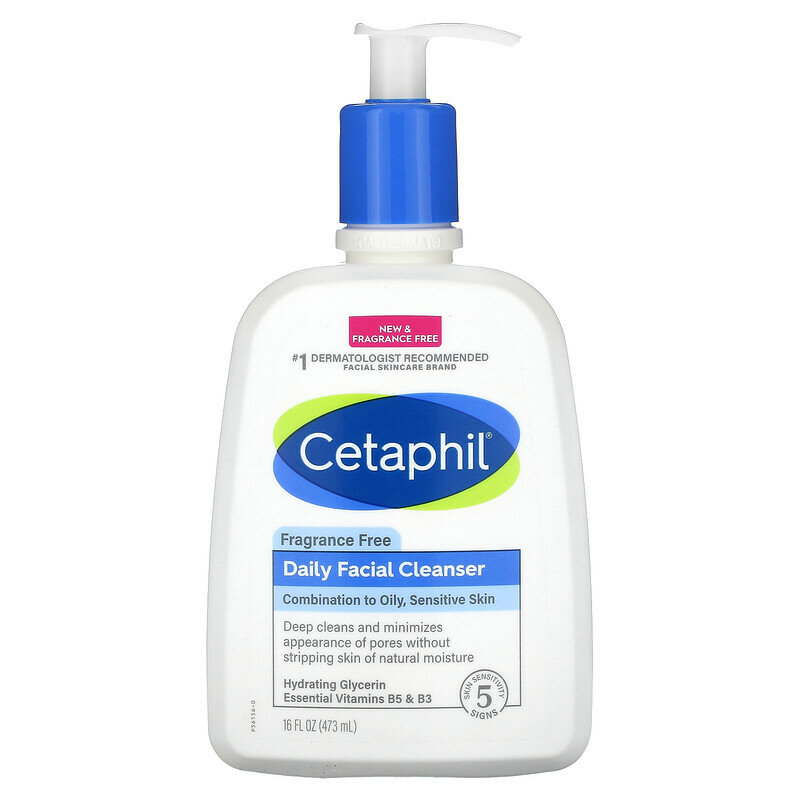 Cetaphil, Ежедневное очищающее средство для лица, без отдушек, 473 мл