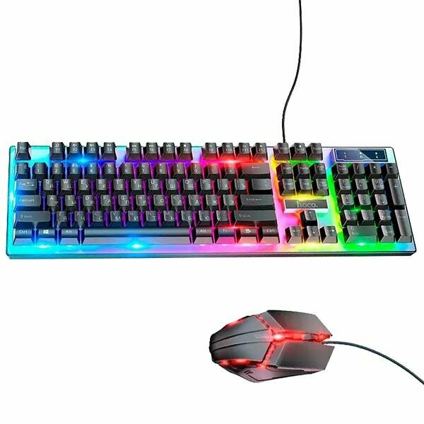 Комплект клавиатура + мышь проводная Hoco GM18 Luminous Black
