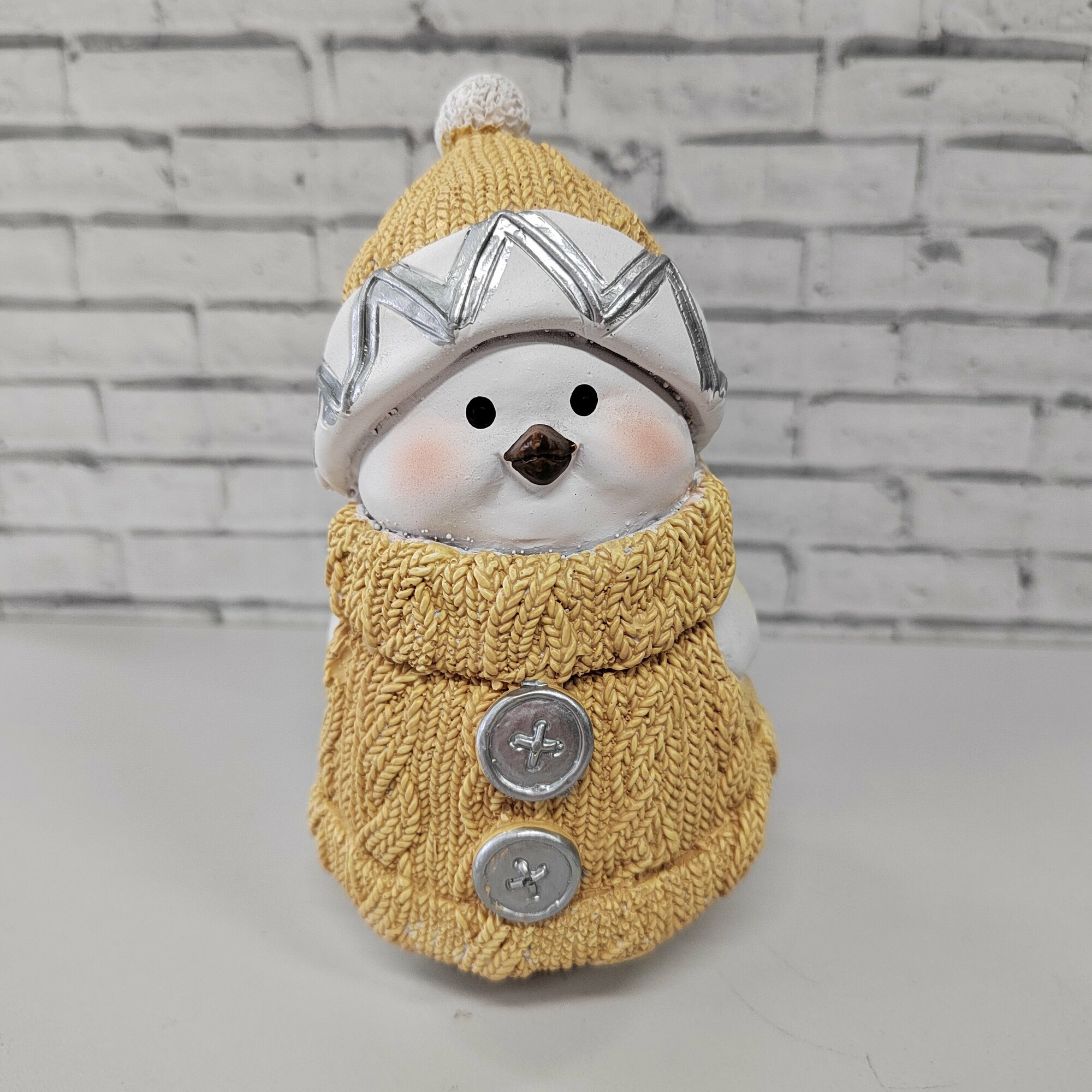 Фигура декоративная "Снегирь-мальчик"(бежевый)L8W10H15см
