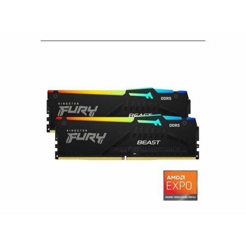 Оперативная память Kingston FURY Beast Black AMD RGB KF552C36BBEAK2-32 32 ГБ DDR5 5200MTs CL36 FURY PC5-41600 1886700₽