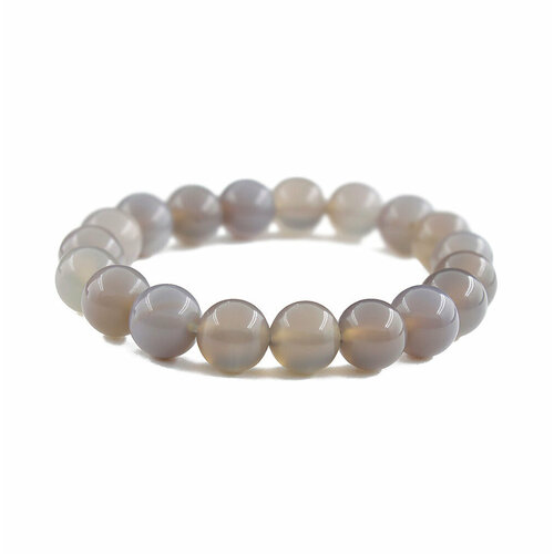 фото Браслет агат77, агат, размер 16 см, серый