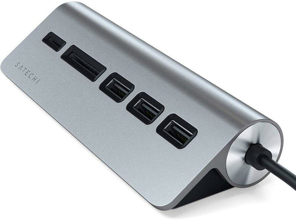 USB-концентратор Satechi Type-C Aluminum USB 30 Hub & Micro/SD Card Reader разъемов: 3