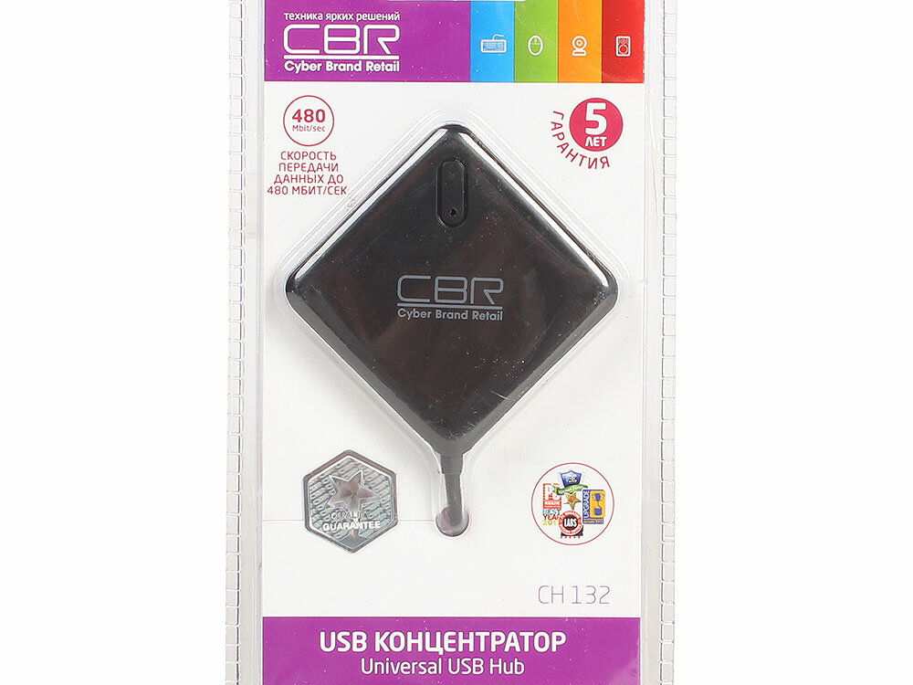 USB-концентратор CBR CH 132, разъемов: 4, 12.5 см, черный - фото №16