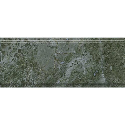 Бордюр KERAMA MARAZZI Серенада зелёный глянцевый обрезной 30x12 см. 9 штук в упаковке керамическая плитка kerama marazzi серенада белый глянцевый обрезной 30x60x0 9 11222r