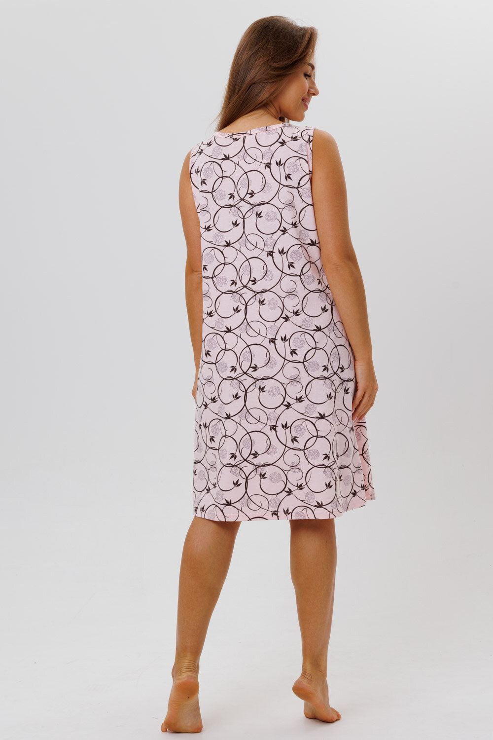 Сорочка Modellini средней длины, без рукава, размер 52, розовый - фотография № 9