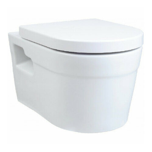 Унитаз подвесной Creo Ceramique PROJECT 360х530х360 в комплекте с сиденьем микролифт, белый, PR1100N