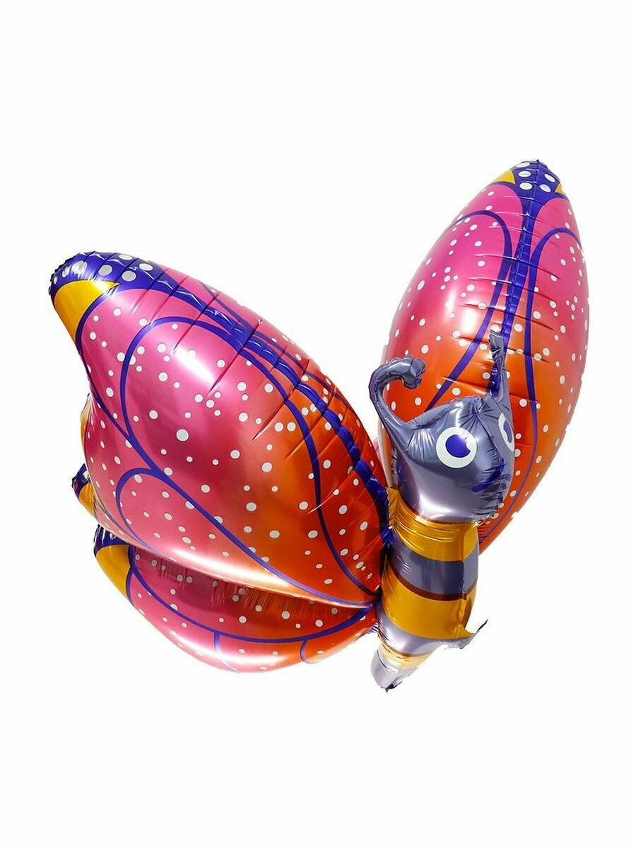 Воздушный шар фольгированный Фигура "Бабочка", фиолетовая 80 см, МосШар