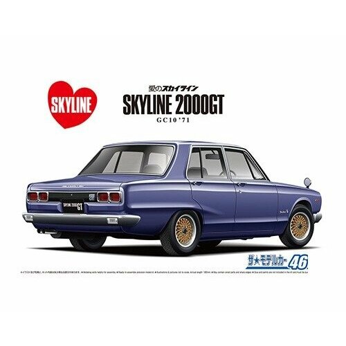 Сборная модель AOSHIMA NISSAN GC10 SKYLINE 2000GT '71, 1/24 скребок ecolux gc10 серебристый