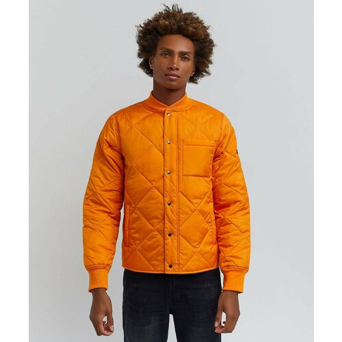  куртка REASON демисезонная, силуэт прямой, карманы, ультралегкая, стеганая, манжеты, подкладка, без капюшона, размер L, оранжевый