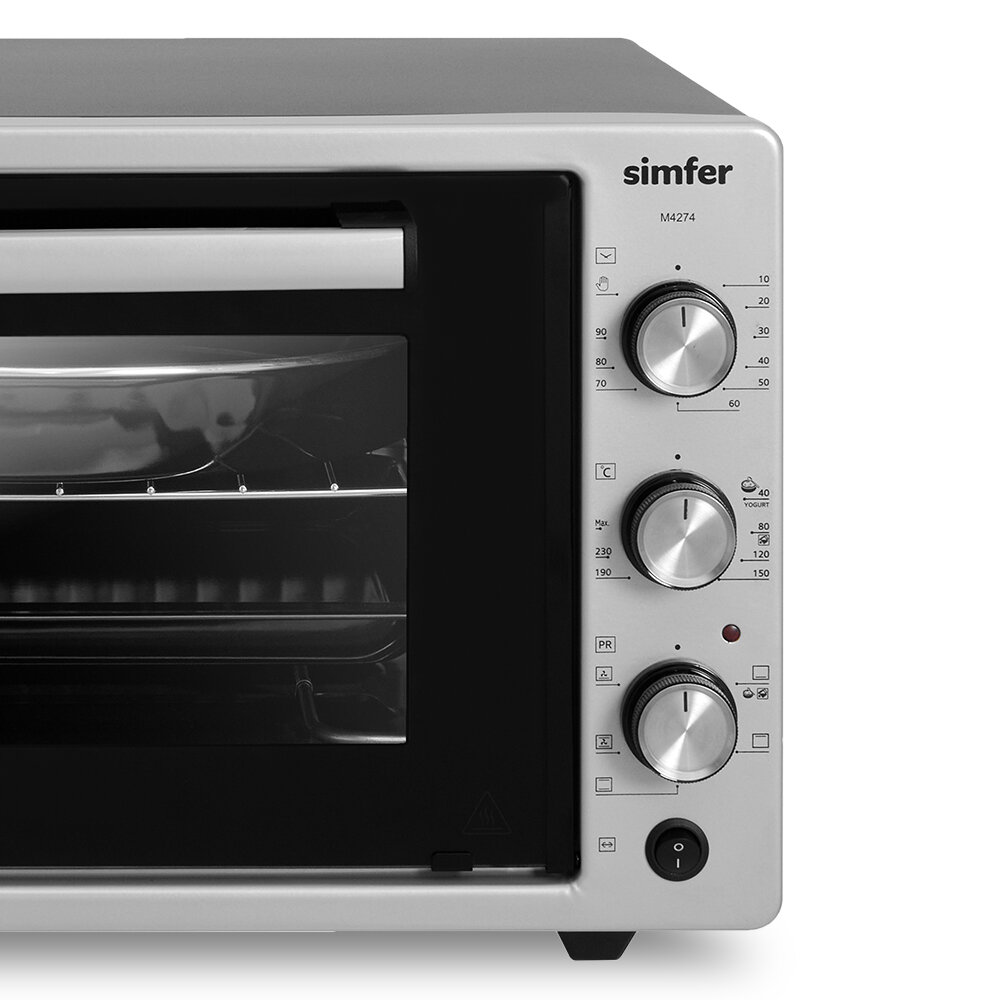 Мини-печь Simfer M4274 (5 режимов, конвекция, двойное стекло, цвет серый) - фото №16
