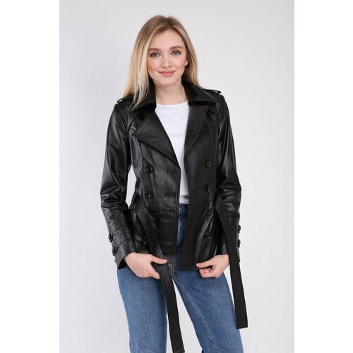 фото Кожаная куртка bilgins, размер 52, черный