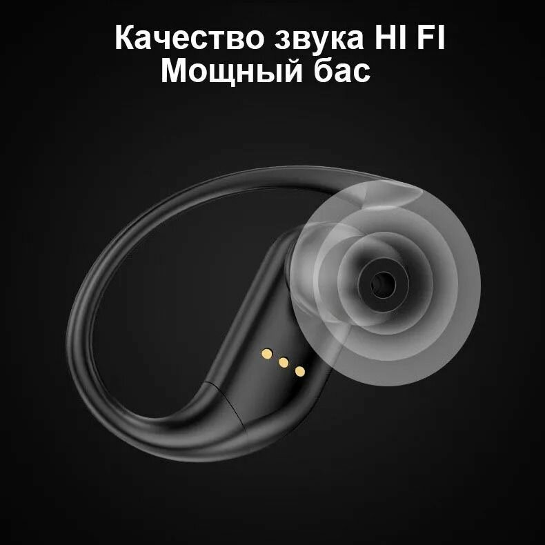 Наушники спортивные беспроводные с заушным креплением G37, Bluetooth-гарниура с сенсорным управлением с защитой от дождя и пота — фото 3