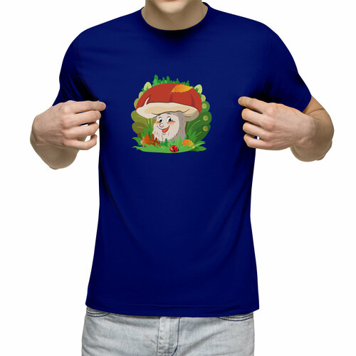 Футболка Us Basic, размер 2XL, синий мужская футболка гриб в сомбреро с маракасами танцующий гриб 2xl красный