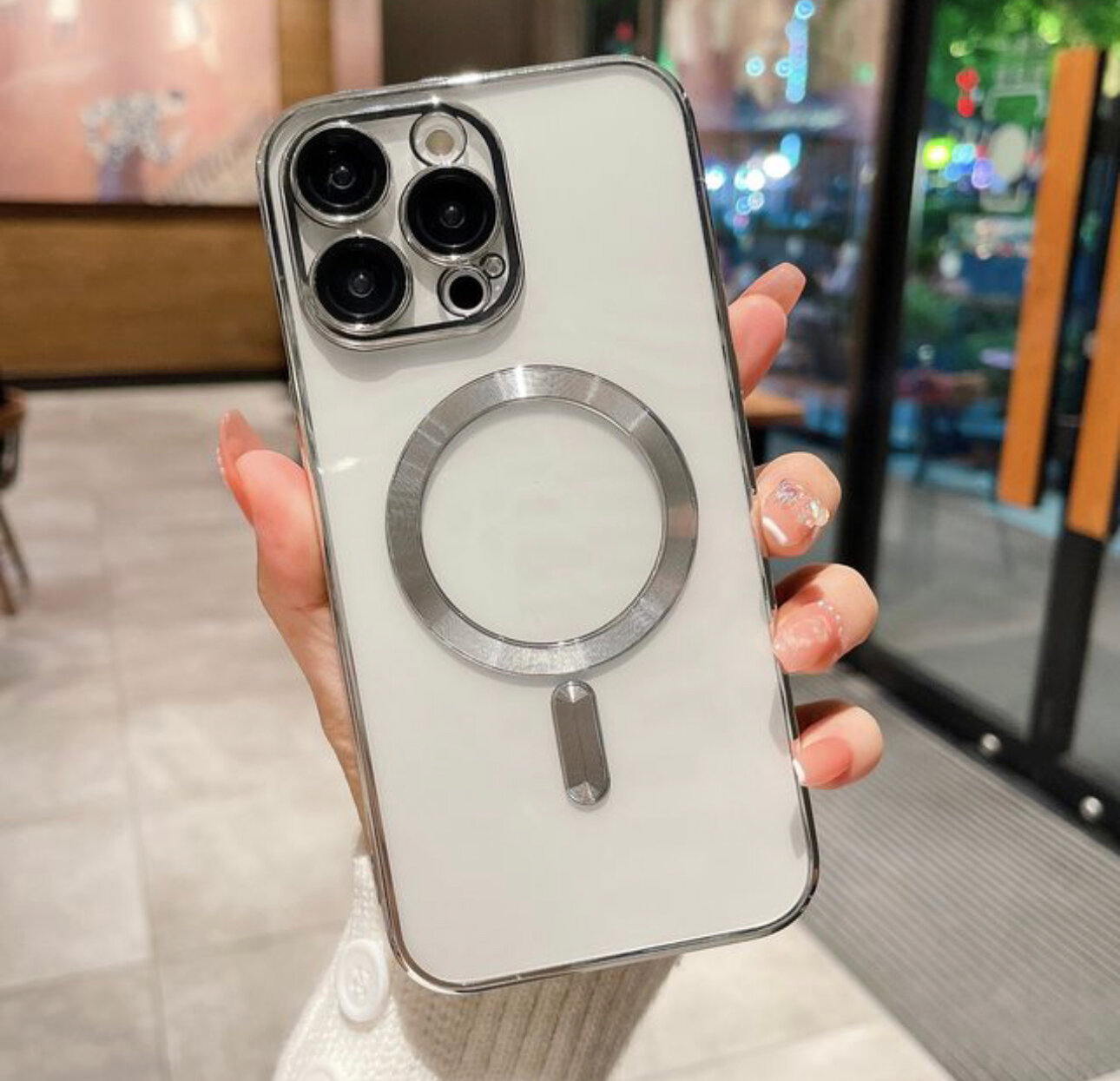 Чехол для iPhone 12 Pro Max с MagSafe(серебро)