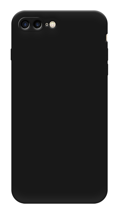Матовый силиконовый чехол на Apple iPhone 8 Plus / Айфон 8 Плюс с защитой камеры, черный