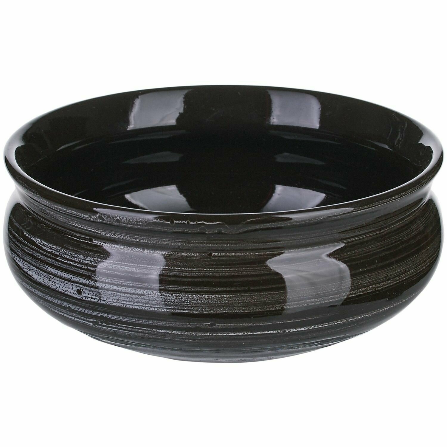 Тарелка Борисовская Керамика Маренго глубокая 800мл, 160х160мм, керамика, черно-серый