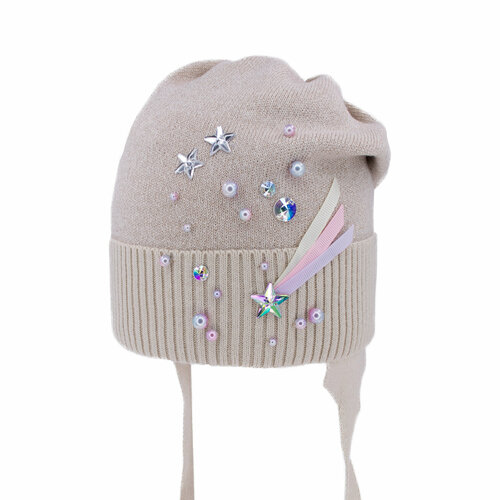 фото Шапка бини андерсен, размер 46-48, бежевый