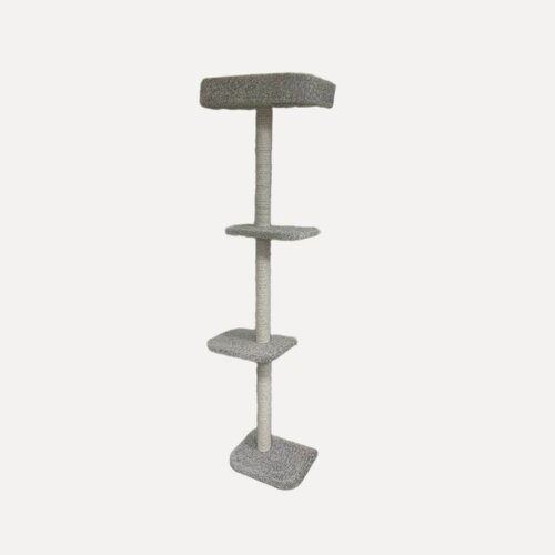 Изображение товара Когтеточка настенная для кошек Моя Котя "Лиана", цвет светло-серый, хлопковый канат.