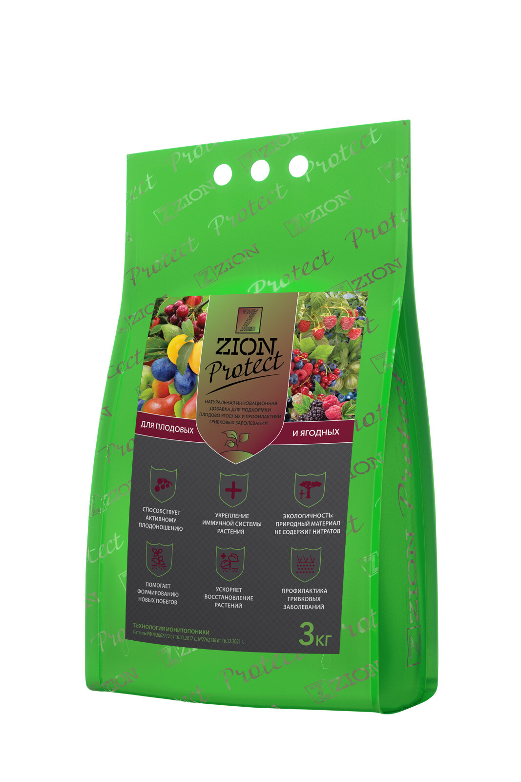 Ионитный субстрат ZION Protect для плодово-ягодных, мешок 3,0 кг