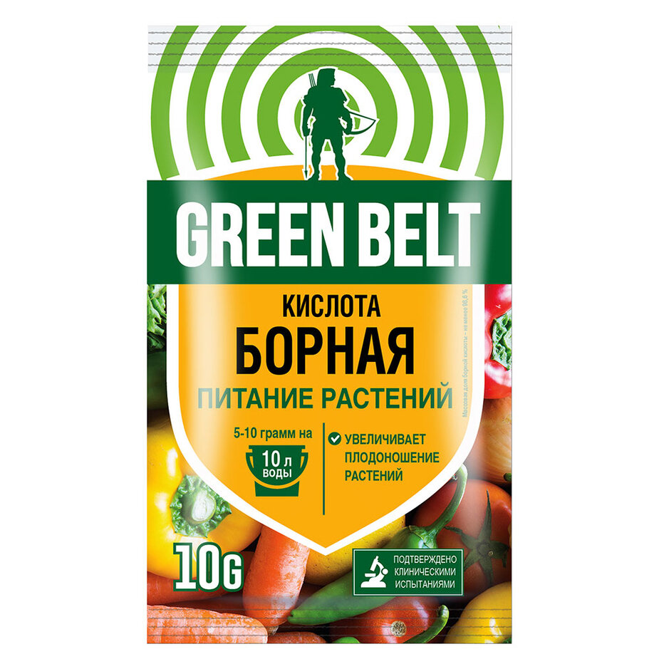 Удобрение борная кислота Green Belt 10 г