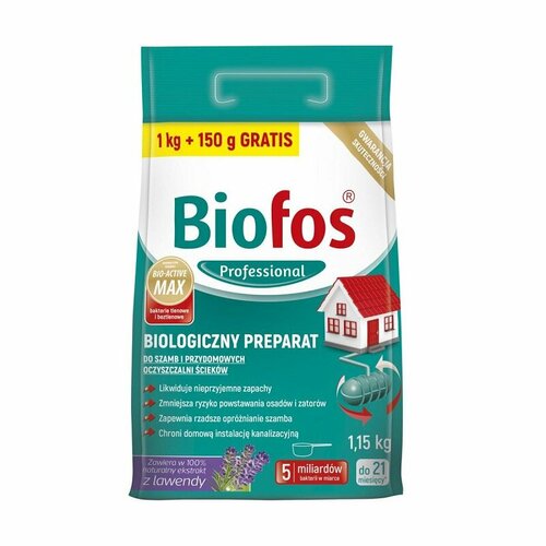 Биофос порошок для септиков и очистит. станций Biofos Professional 1 кг+150гр, пакет