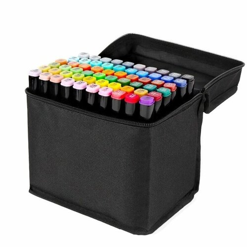 Набор двухсторонних маркеров для скетчинга и рисования в чехле для хранения 60шт 692₽