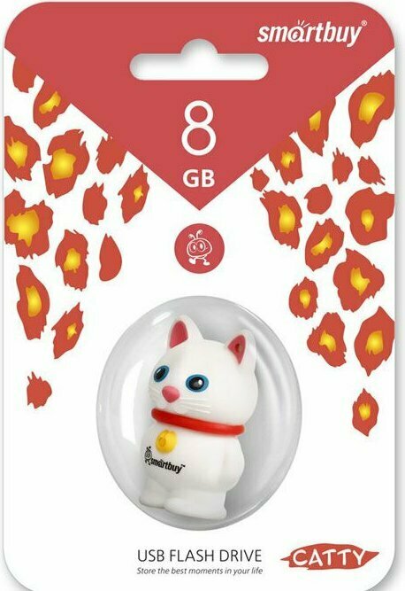 Флеш-накопитель USB 8GB Smart Buy Wild series Catty белый