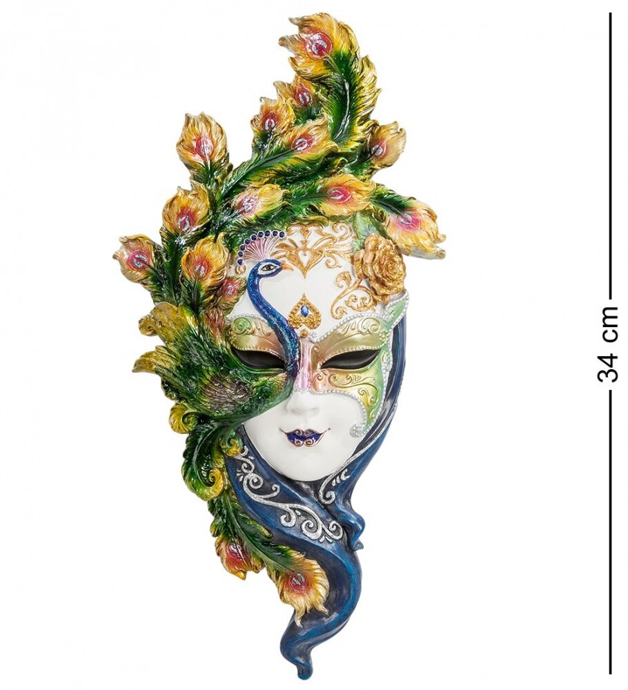 Венецианская маска Veronese "Павлин" (color) WS-348