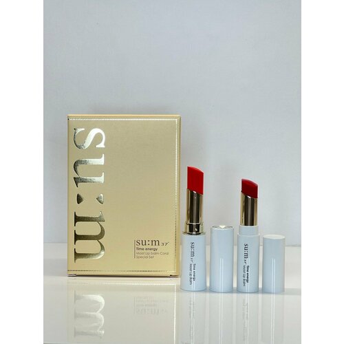 Бальзам для губ SU: M37 Time Energy Moist Lip Balm CORAL Special Set