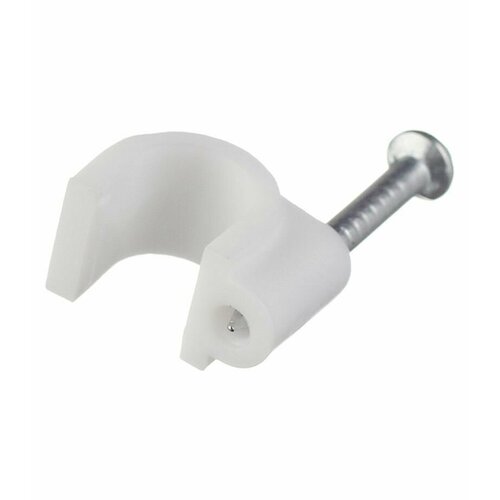 Скобы для крепления кабеля круглые Rexant 07-4006 6 мм полиэтилен белые (50 шт.)