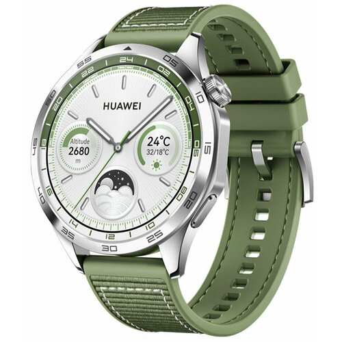 Умные часы Huawei Watch GT 4, PNX-B19, 55020BGY, Green Leather