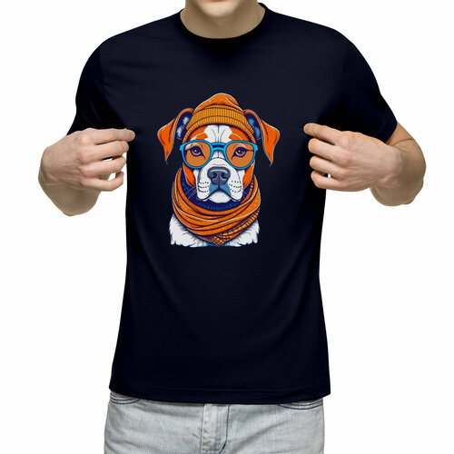 Футболка Us Basic, размер S, синий мужская футболка собака бульдог s серый меланж