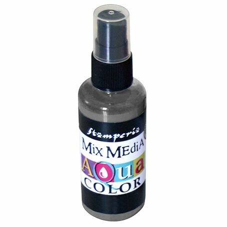 Краскa-спрей STAMPERIA "Aquacolor Spray", с переливчатым эффектом, для техники Mix Media, цвет Графит, 60 мл