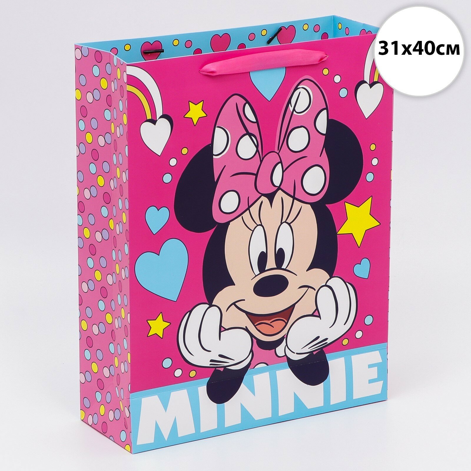 Пакет подарочный "Minnie", Минни Маус, 31х40х11,5 см