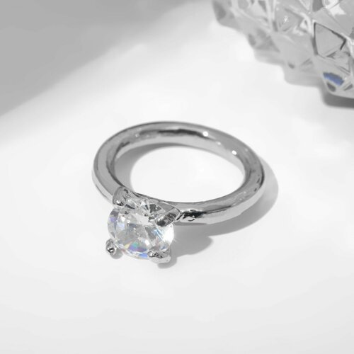 Кольцо ТероПром, стекло, размер 16, белый кольцо теропром стекло размер 16 белый