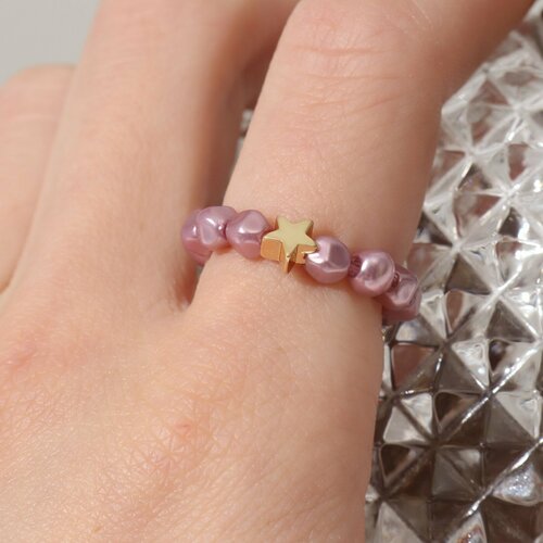 фото Кольцо теропром, пластик, розовый