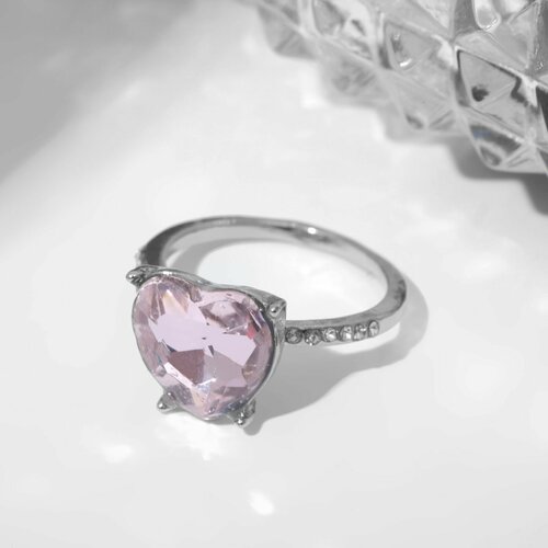 Кольцо ТероПром, стекло, размер 16, розовый
