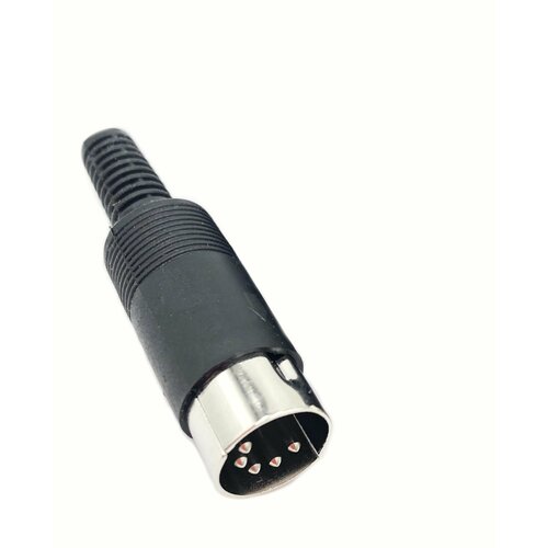 Разъем DIN 5 pin штекер пластик на кабель, под пайку ( 1 штука)