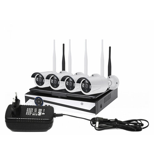 IP видеонаблюдение КвадроВижион - 50R Оптимус-Стрит-Люкс S22609EB - беспроводная система наблюдения 4 камеры разрешение 5 MP 3385600₽