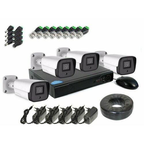 SKY-2704-8M KDM 246-8 - готовая система видеонаблюдения для дома 8mp-4k - 4 уличные камеры и видеорегистратор 3225300₽