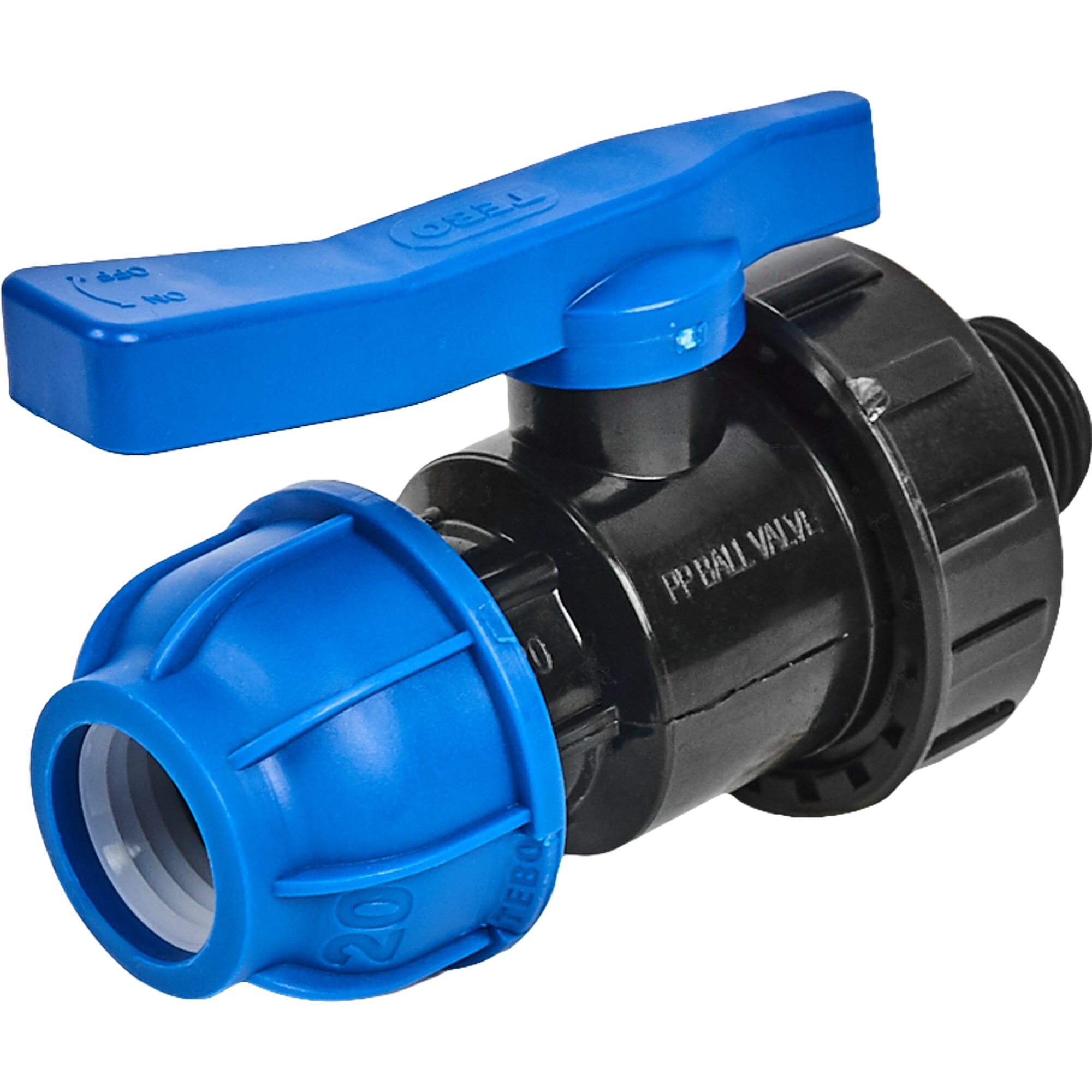 фото Кран ПНД Политэк наружная резьба ø20x1/2" полипропилен