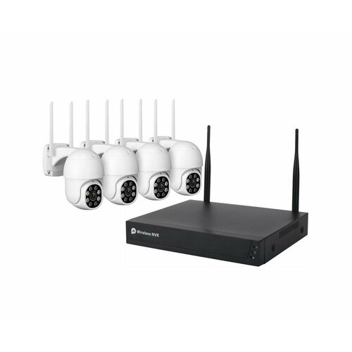 Беспроводной набор облачного наблюдения с 4-мя уличными купольными поворотными видеокамерами KvadroVision-01-4 Cloud Kupol 2MP I33983BE 2072200₽