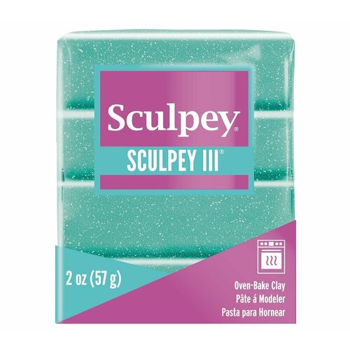 Полимерная глина Sculpey 57 г, цвет 574 бирюзовый с блестками