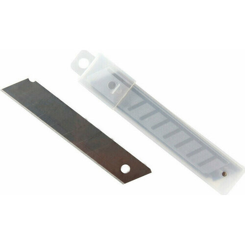 лезвия для канцелярского ножа сегментные усиленные 18 мм 10 шт в футляре Лезвие Лезвие запасное для ножей эконом 18мм, 6 упаковок по 10 шт. в каждой, пластиковый футляр
