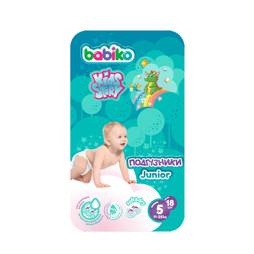 Подгузники детские Babiko Kids Story Junior ⑤ 11-25 кг 18 шт