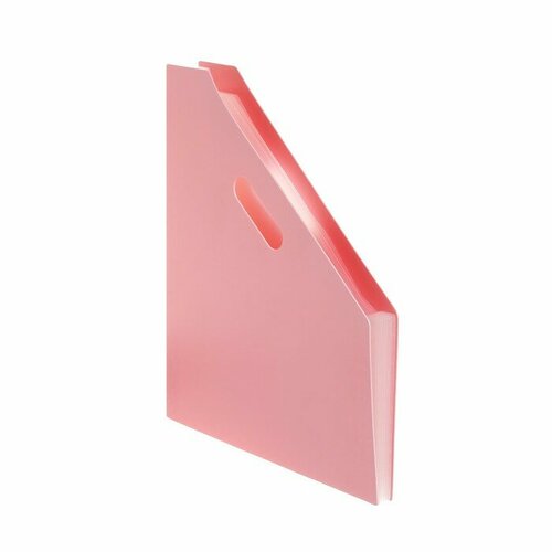 Лоток вертикальный для бумаг А4, пластик, 12 отделений, пастель розовый