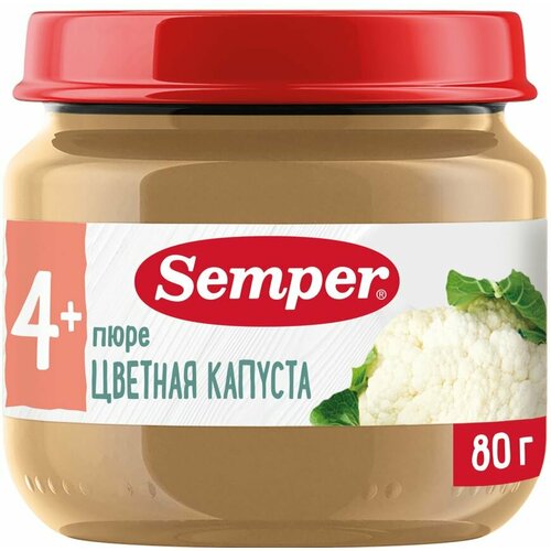 Semper - пюре цветная капуста, 4 мес, 80 гр