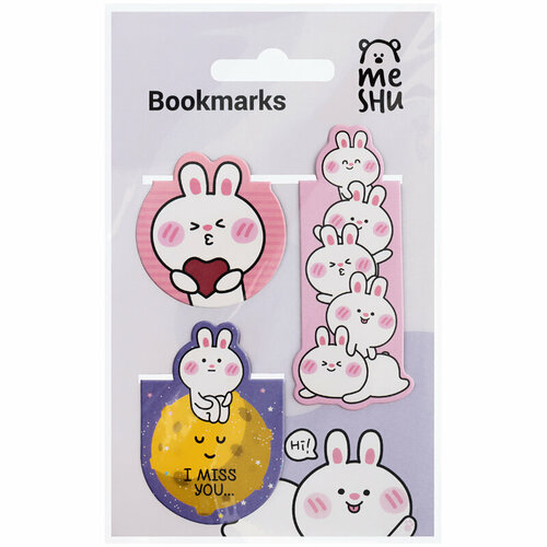 Закладки магнитные для книг, 3шт, MESHU Bubble bunny (арт. 342174) закладки магнитные для книг 3шт meshu bubble bunny