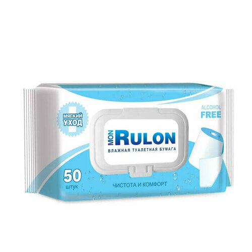 Влажная туалетная бумага для детей Mon Rulon 50шт/уп, 2 шт.