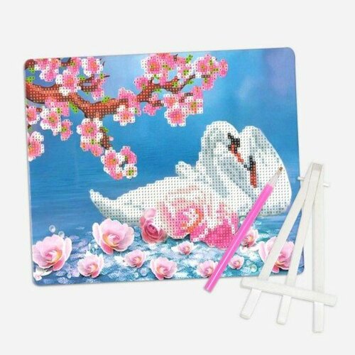 Алмазная мозаика ILikeGift Лебеди частичная выкладка пластиковая подставка 2125 см JA21107 478₽